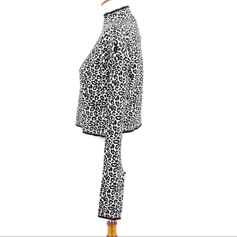 Culpos X INC Black White Leopard Print Sweater - Picture 4 of 9